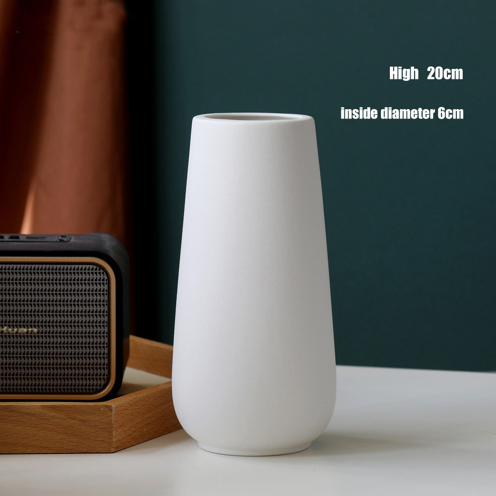 Minimalist Matte White Ceramic Flower Arrangement Home Decor Tall Vase