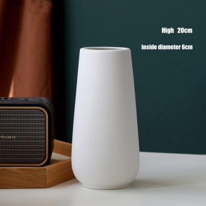 Minimalist Matte White Ceramic Flower Arrangement Home Decor Tall Vase