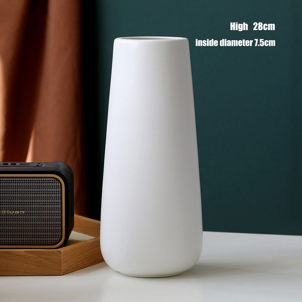 Minimalist Matte White Ceramic Flower Arrangement Home Decor Tall Vase