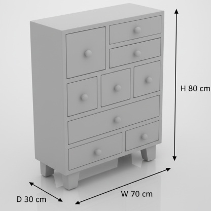 Bohemian Hand-Painted Floral Solid Wood Chest Sideboard Storage Locker