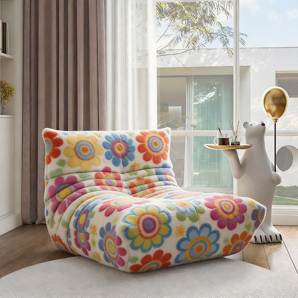 【Soul Sanctuary】 Italian-style armchair: Intricate Jacquard-feeling Lazy Person Art Sofa
