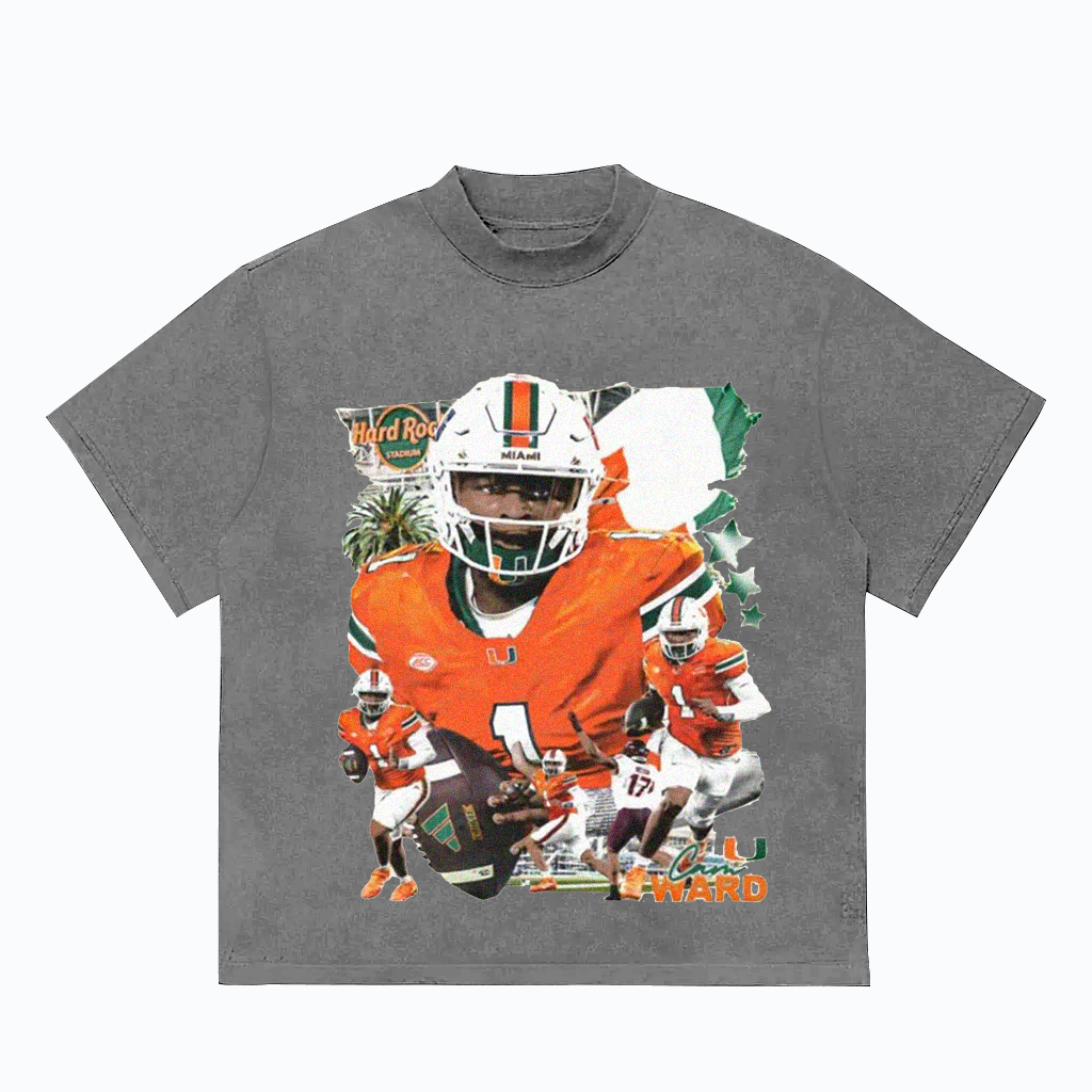 Miami - Themed Football Graphic T - shirt