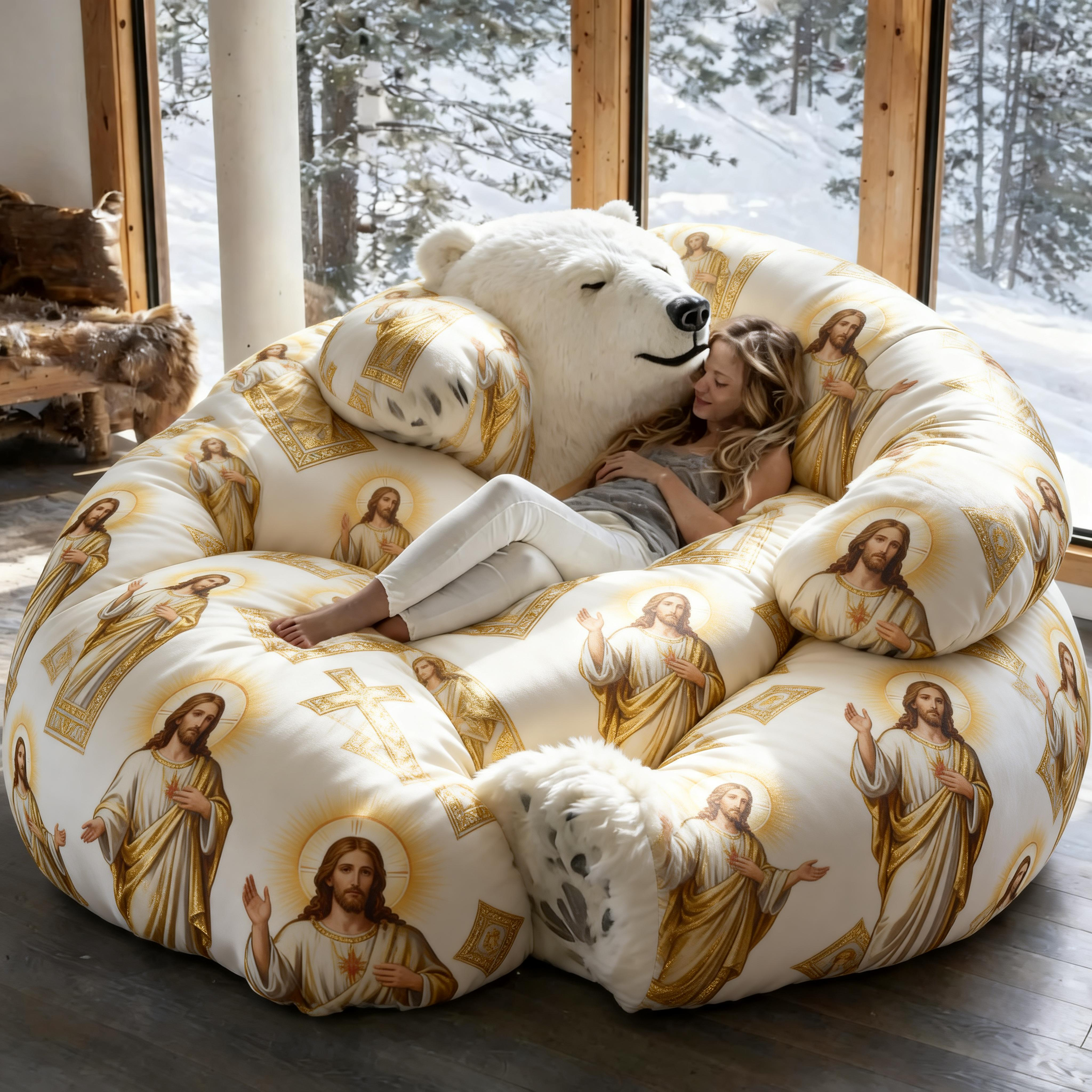 "Sacred Halo" Polar Bear Lounger