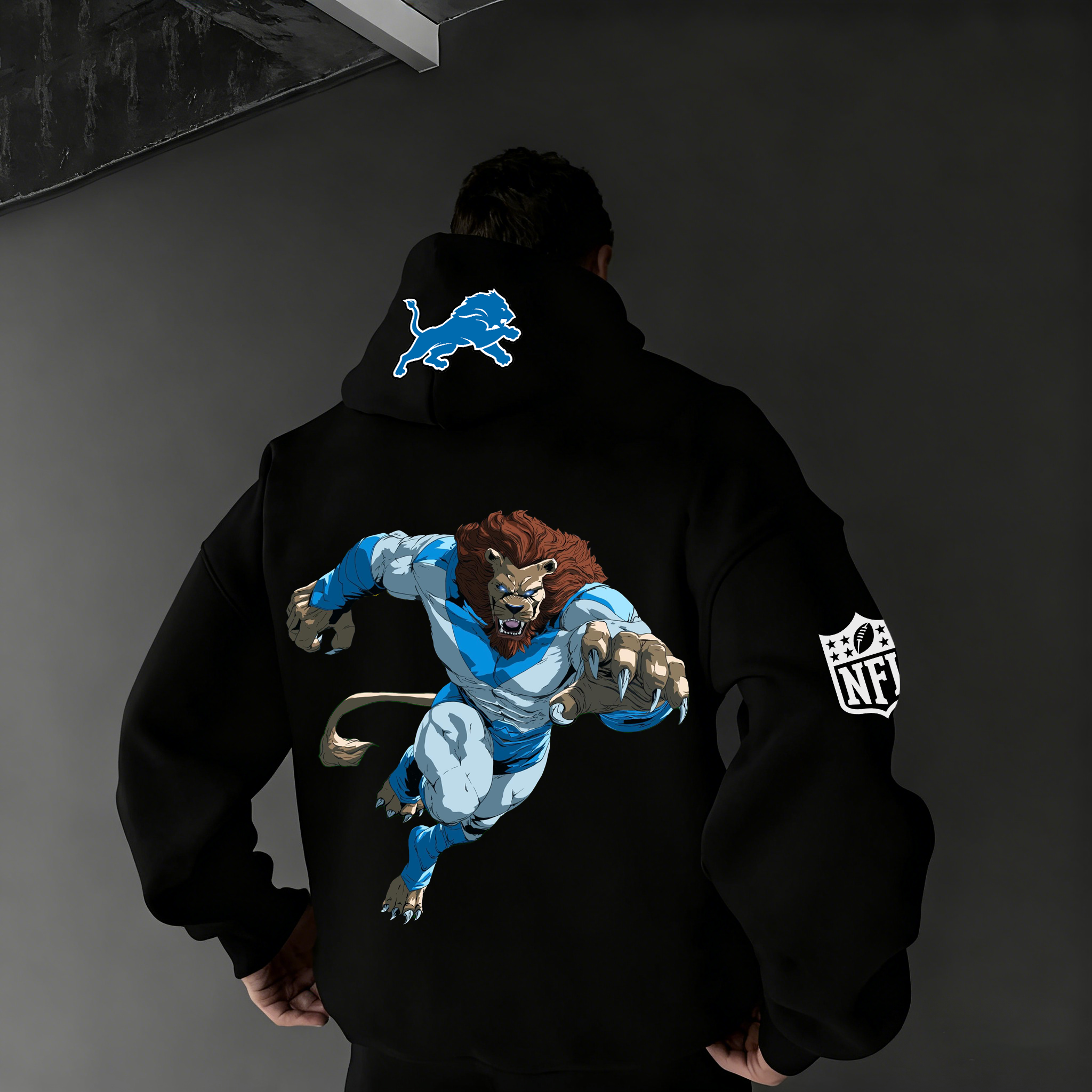 Anime-Style Feline Warrior Mascot Graphic Hoodie