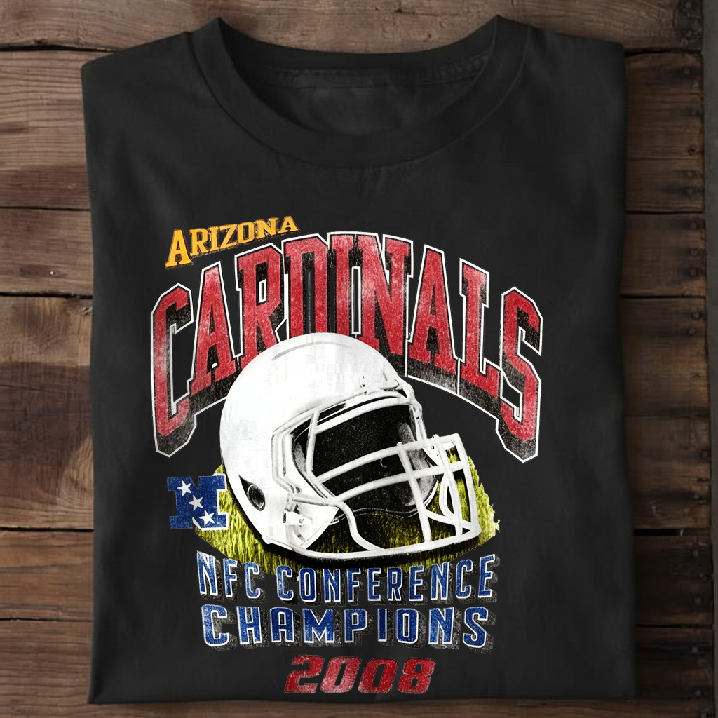 Vintage Cardinals 2008 NFC Conference Champions Black T-Shirt