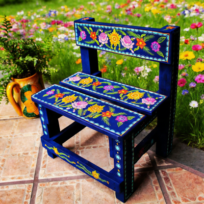 Hippie colorful Bohemian style circular garden pattern decorative armchair