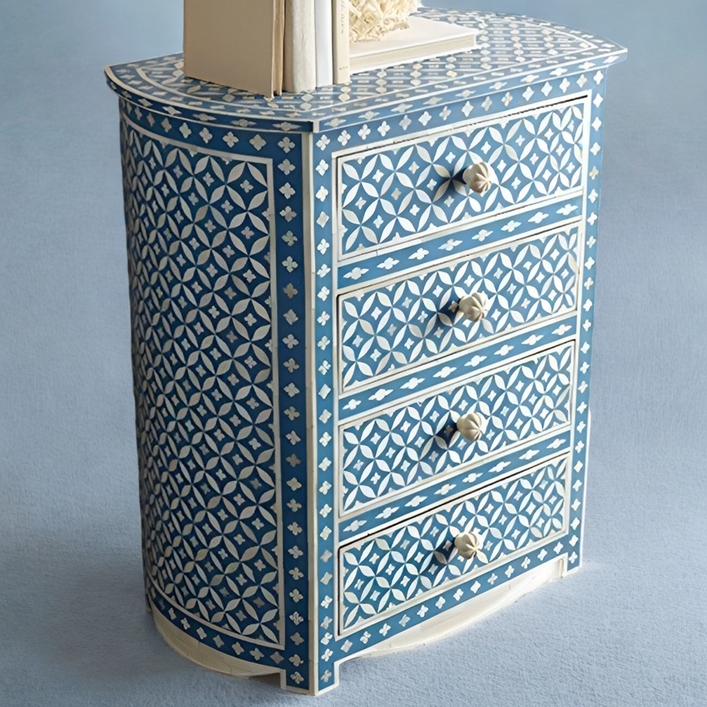 Bone inlay Geometric Bedside