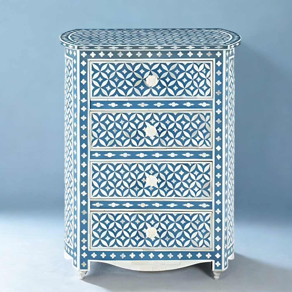Bone inlay Geometric Bedside