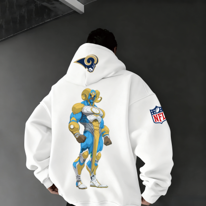 Anime Style Majestic Ram Warrior Graphic Print Hoodie