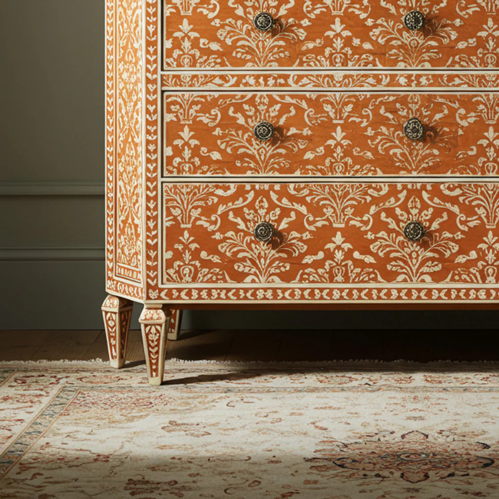 Handcrafted Ornate Wooden Chest of Drawers | Luxury Handmade Dresser