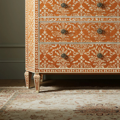 Handcrafted Ornate Wooden Chest of Drawers | Luxury Handmade Dresser