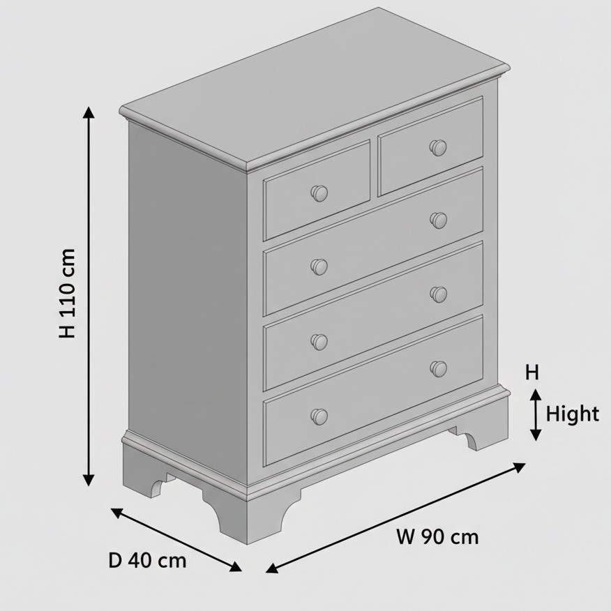 Pastel Folk Art Hand-Painted Floral Wood 4-Drawer Bedroom Storage Locker