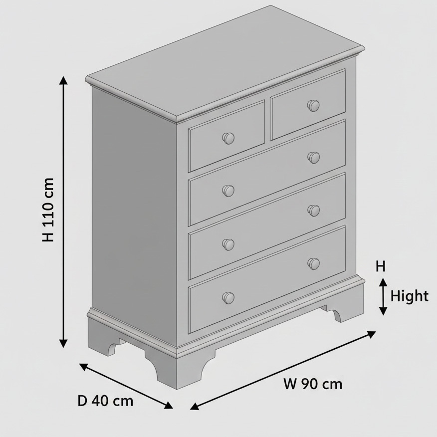 Pastel Folk Art Hand-Painted Floral Wood 4-Drawer Bedroom Storage Locker