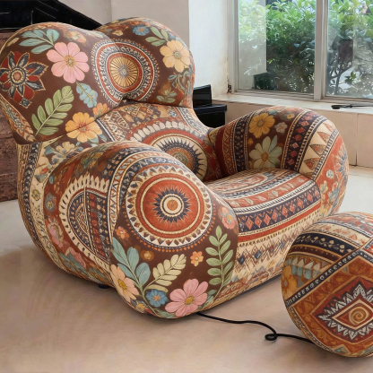 Healing Series - Mom's Arms. Rustic floral single sofa: Give your body a gentle hug