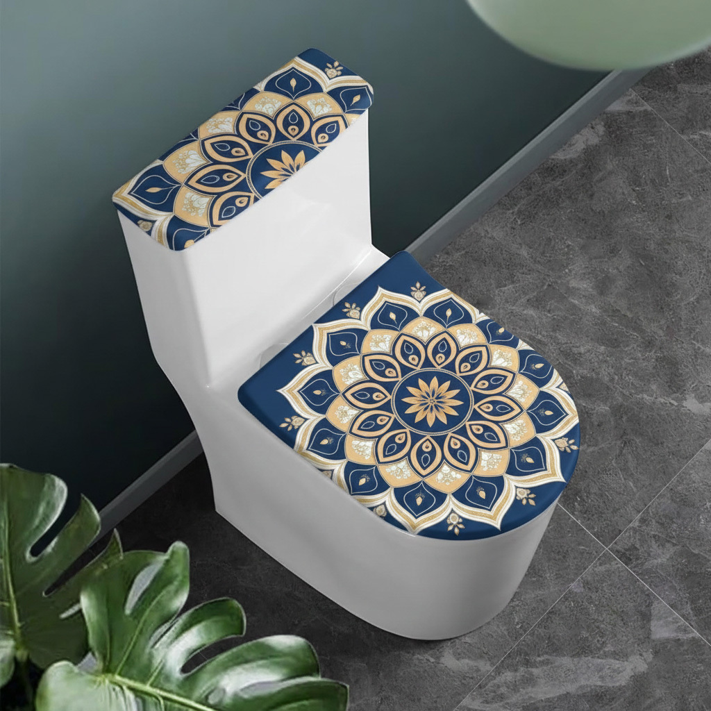 Hippie Bohemian Flower Peace Sign Soft Padded Toilet Seat Cover