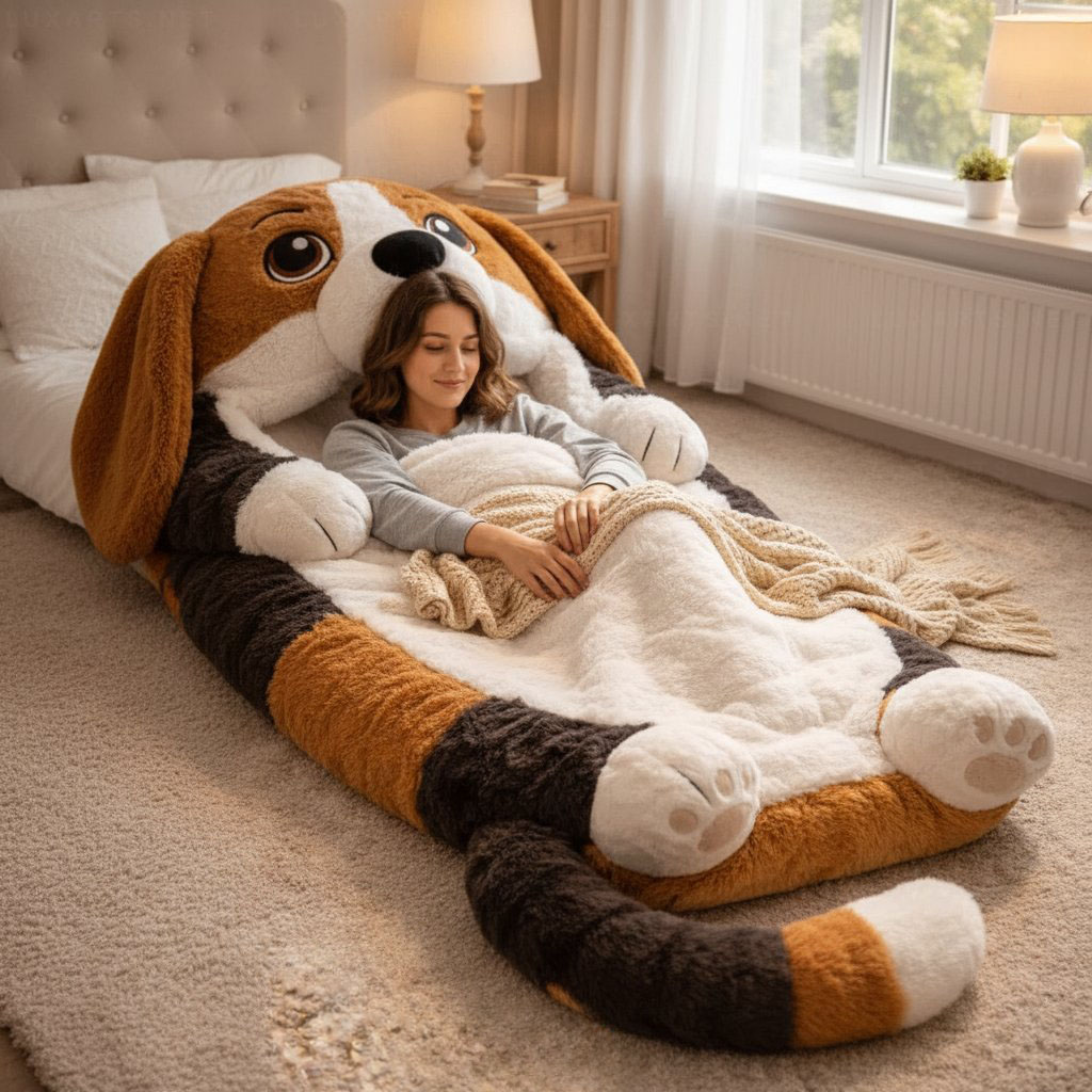 Playful Oversized Land Animal Character Warm Fleece Wearable Sleeping Bag