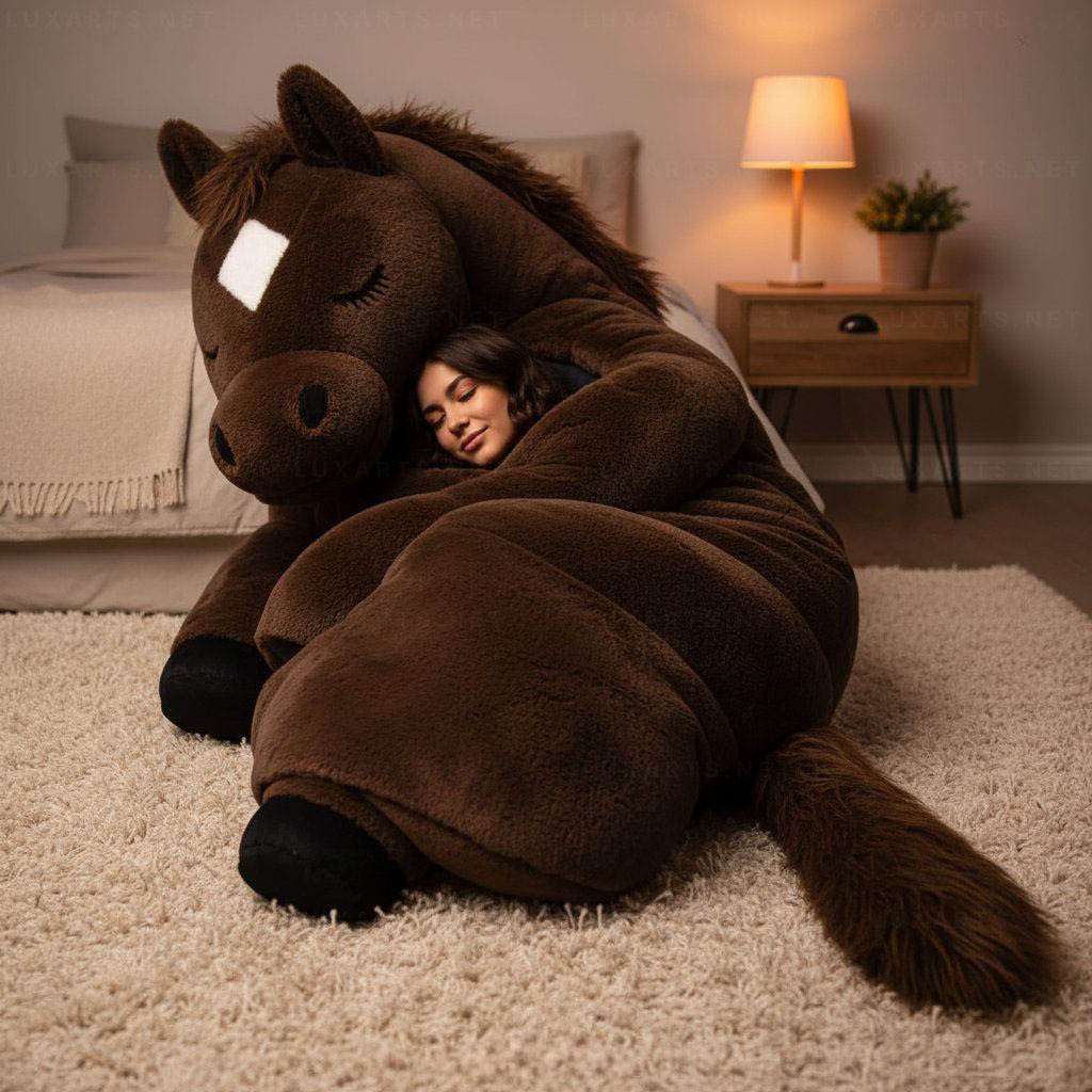 Playful Oversized Land Animal Character Warm Fleece Wearable Sleeping Bag