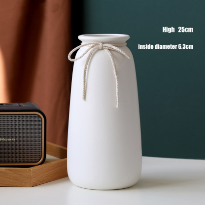 Minimalist Matte White Ceramic Flower Arrangement Home Decor Tall Vase