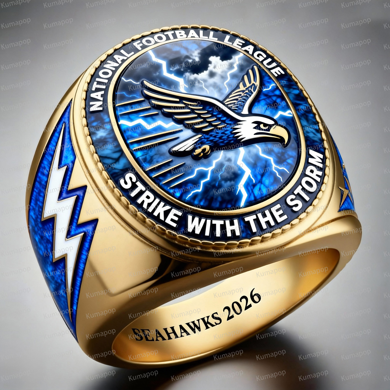 SEA TIDAL-HAWK Seahawks Exclusive Custom Luxury Ring