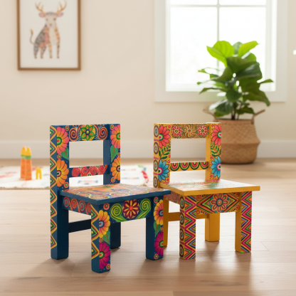 Hippie colorful Bohemian style circular garden pattern decorative armchair