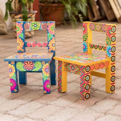 Hippie colorful Bohemian style circular garden pattern decorative armchair