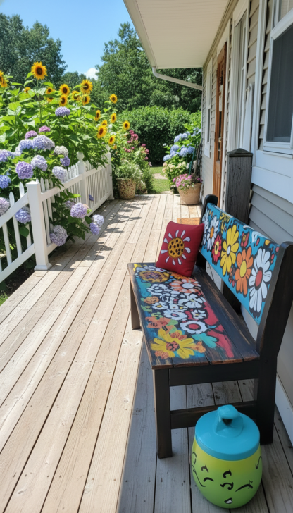 Hippie colorful Bohemian style circular garden pattern decorative armchair