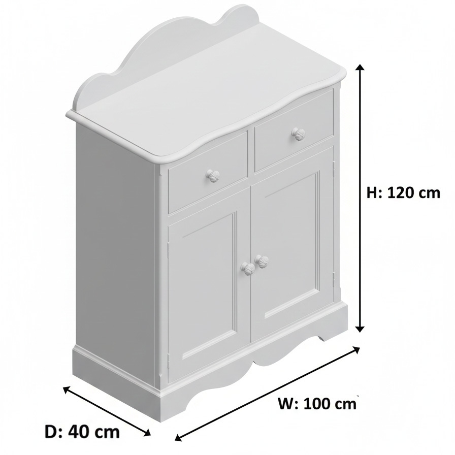 Pastel Country Style Hand-Painted Floral Wood Storage Entryway Locker
