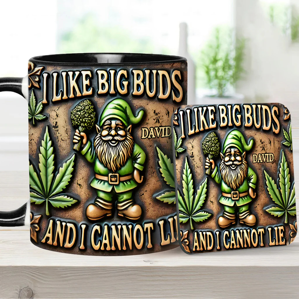 Humorous Garden Gnome 3D Embossed Personalized Ceramic Coffee Mug