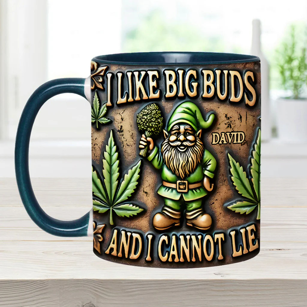 Humorous Garden Gnome 3D Embossed Personalized Ceramic Coffee Mug