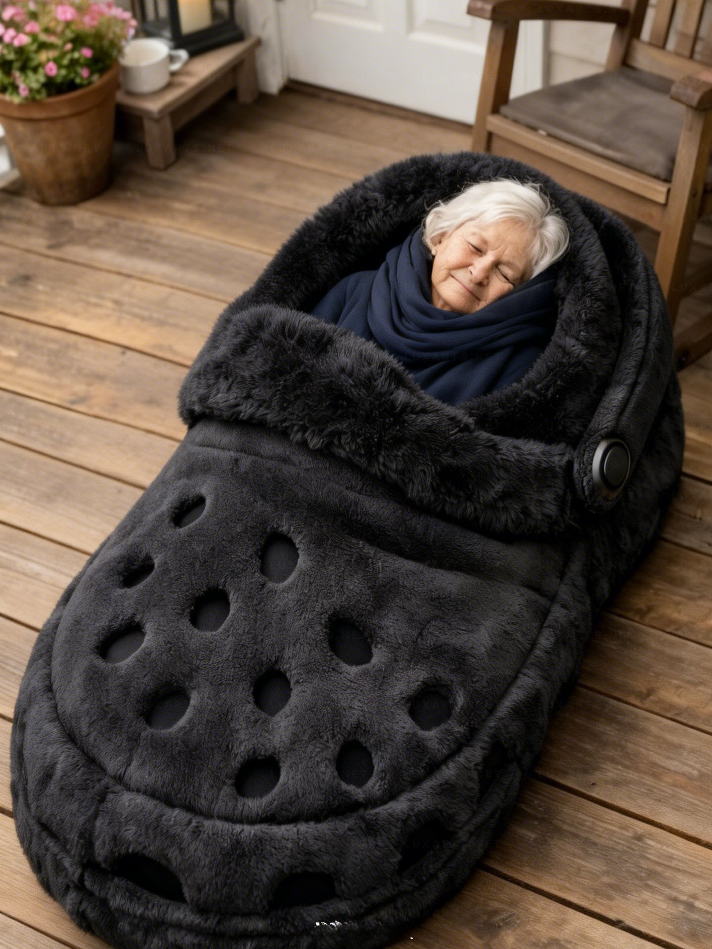 Playful Oversized Shoes Character Warm Fleece Wearable Sleeping Bag