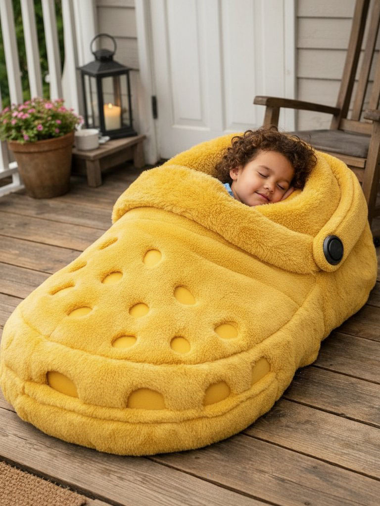 Playful Oversized Shoes Character Warm Fleece Wearable Sleeping Bag