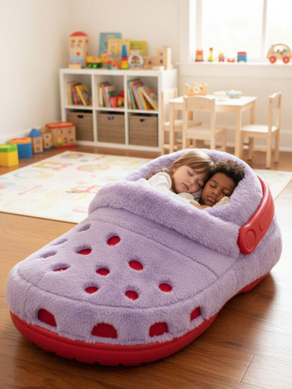 Playful Oversized Shoes Character Warm Fleece Wearable Sleeping Bag