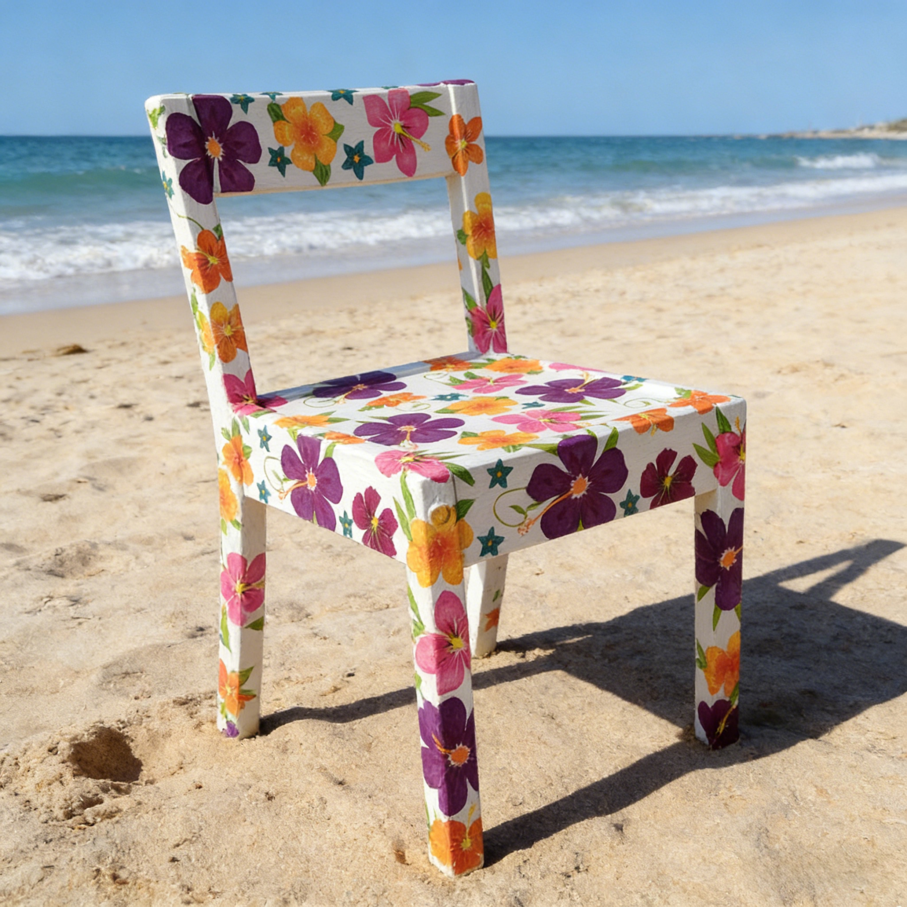 Bohemian style round flower-patterned decorative armchair