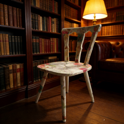 Bohemian style round flower-patterned decorative armchair