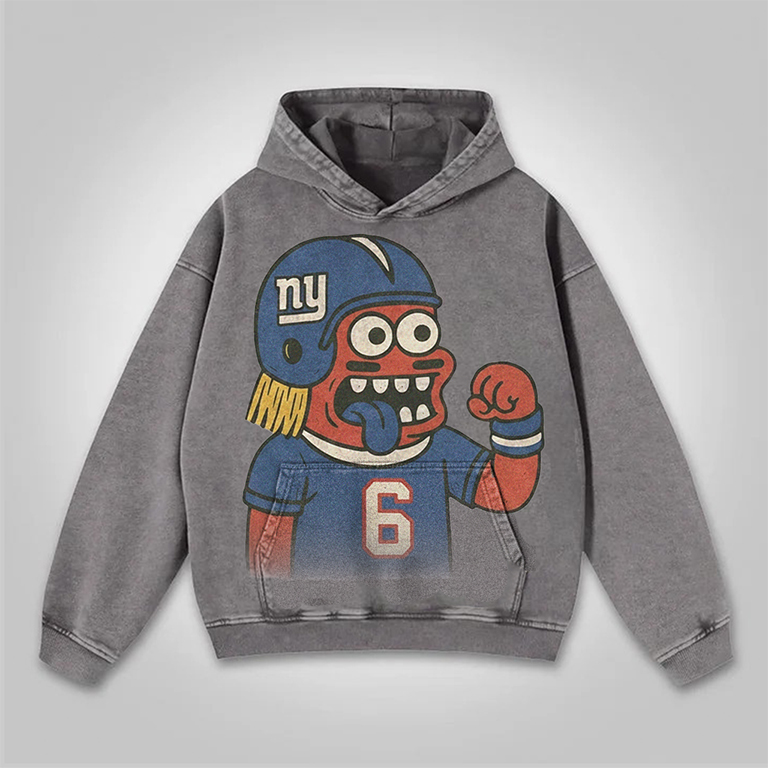 "New York cartoon hooded zipper hoodie"