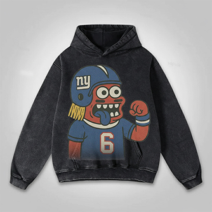 "New York cartoon hooded zipper hoodie"
