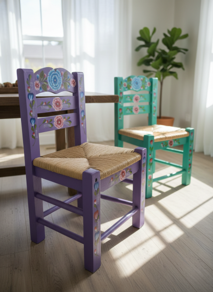 Hippie colorful Bohemian style circular garden pattern decorative armchair