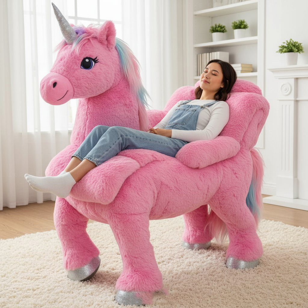 Soft Oversized Pink Unicorn Animal Lazy Sofa