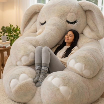 Giant Fluffy Elephant Plush Bean Bag Chair