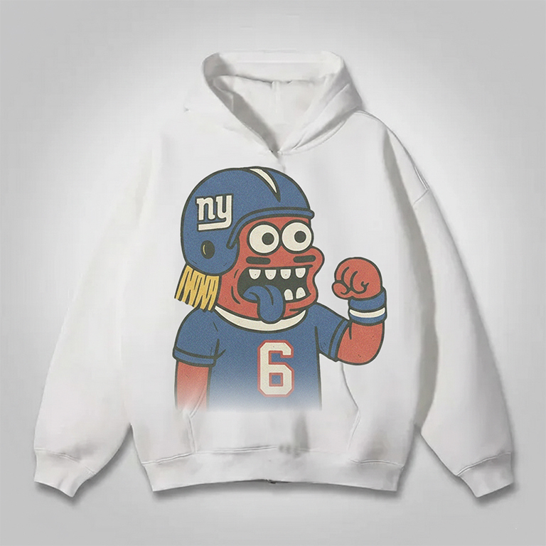 "New York cartoon hooded zipper hoodie"