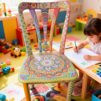 Hand-Painted Bohemian Statement Chair