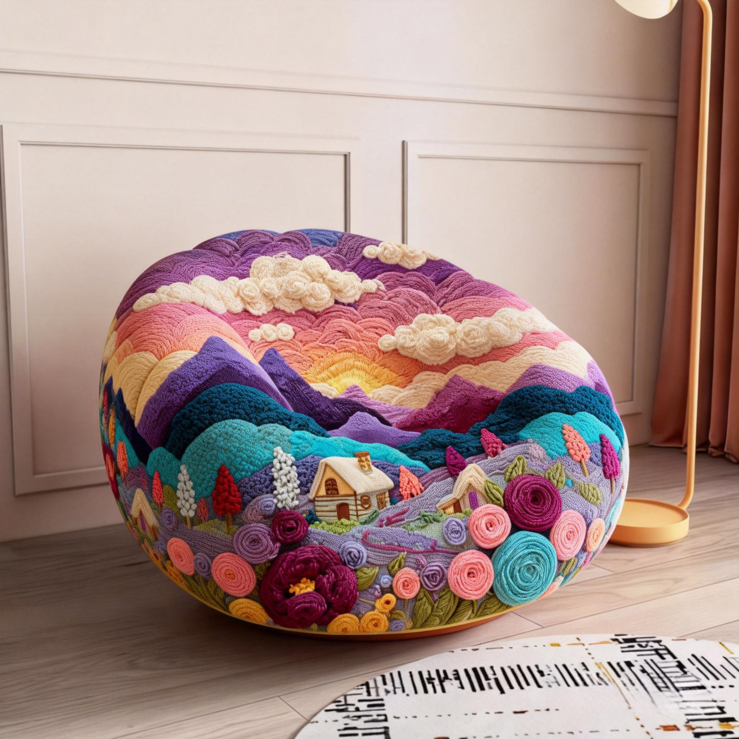 【Star River Dream】Van Gogh Tribute Series: Italian Trendy Artistic Single Chair with Big Toes
