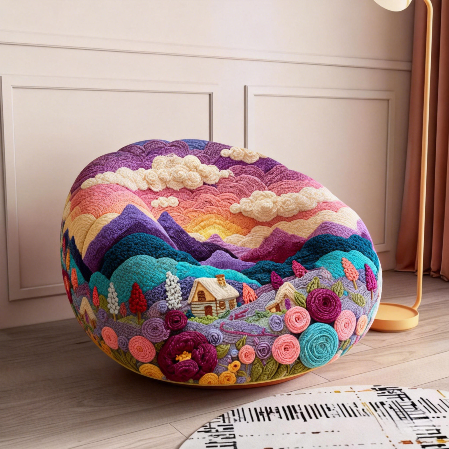 【Star River Dream】Van Gogh Tribute Series: Italian Trendy Artistic Single Chair with Big Toes