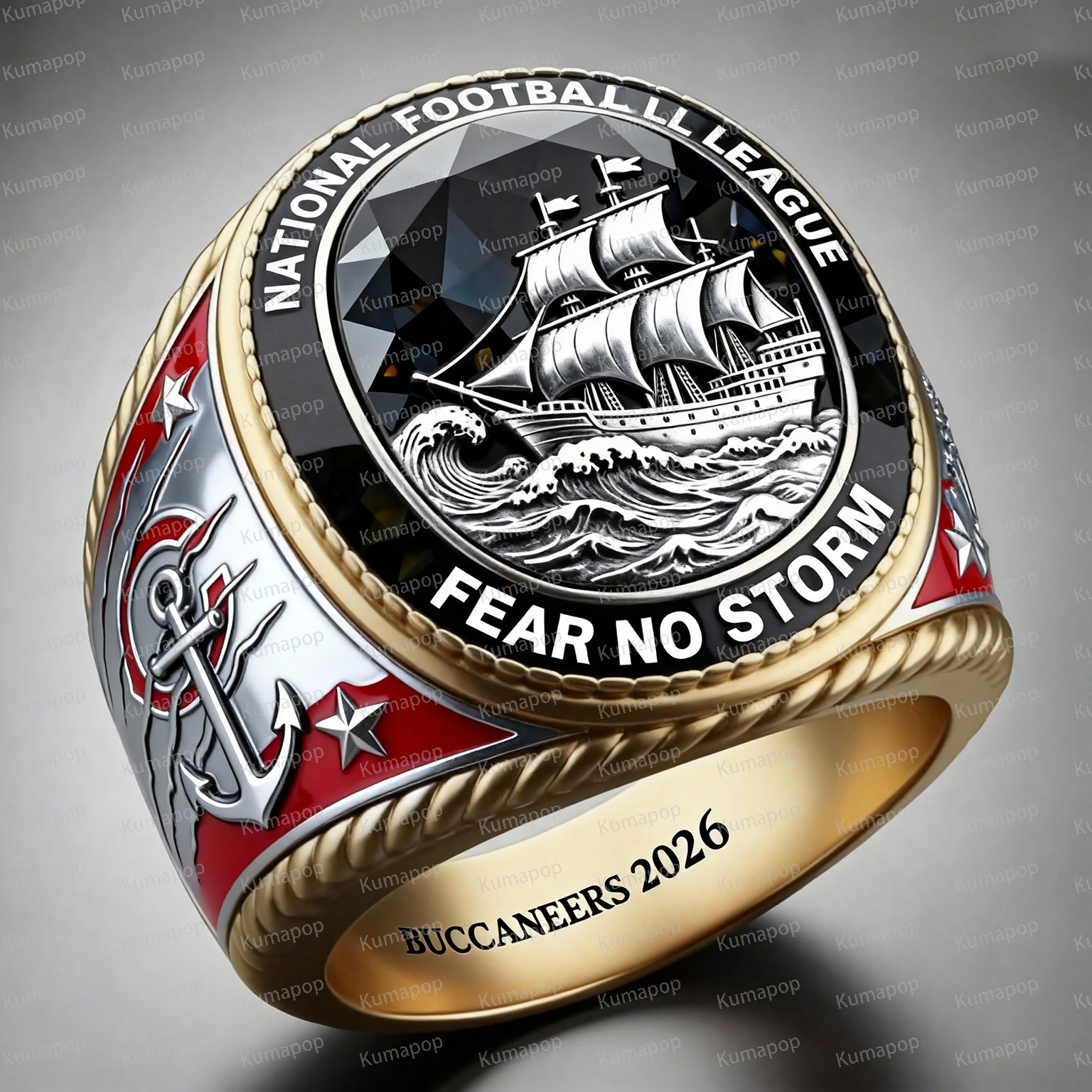 TB BLOOD-RUSH Buccaneers Exclusive Custom Luxury Ring