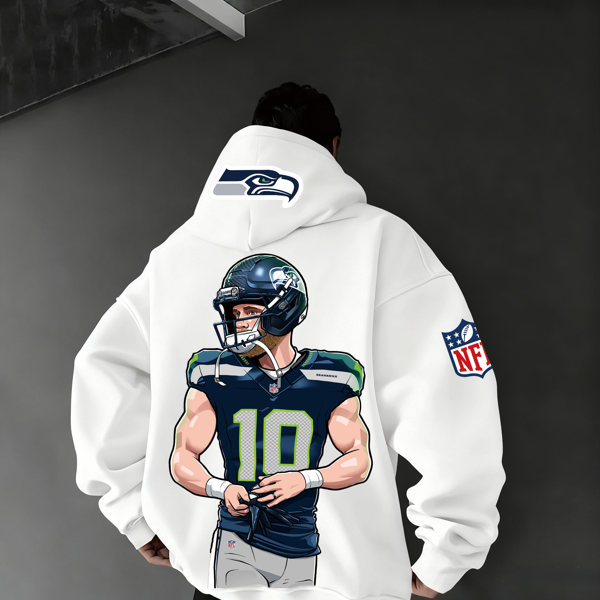 Cartoon NFL Star Seahawks Team Design Hoodie