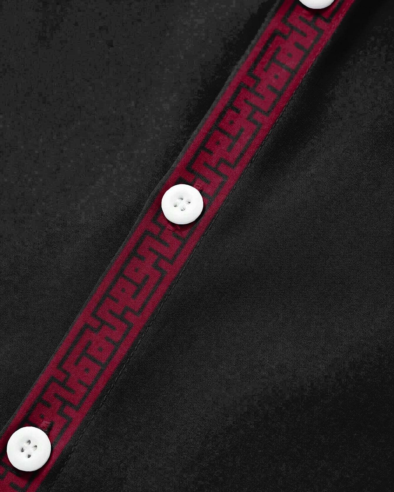 Men's Plus Size Simple Contrast Long Sleeve Lapel Shirt 2-Piece Set