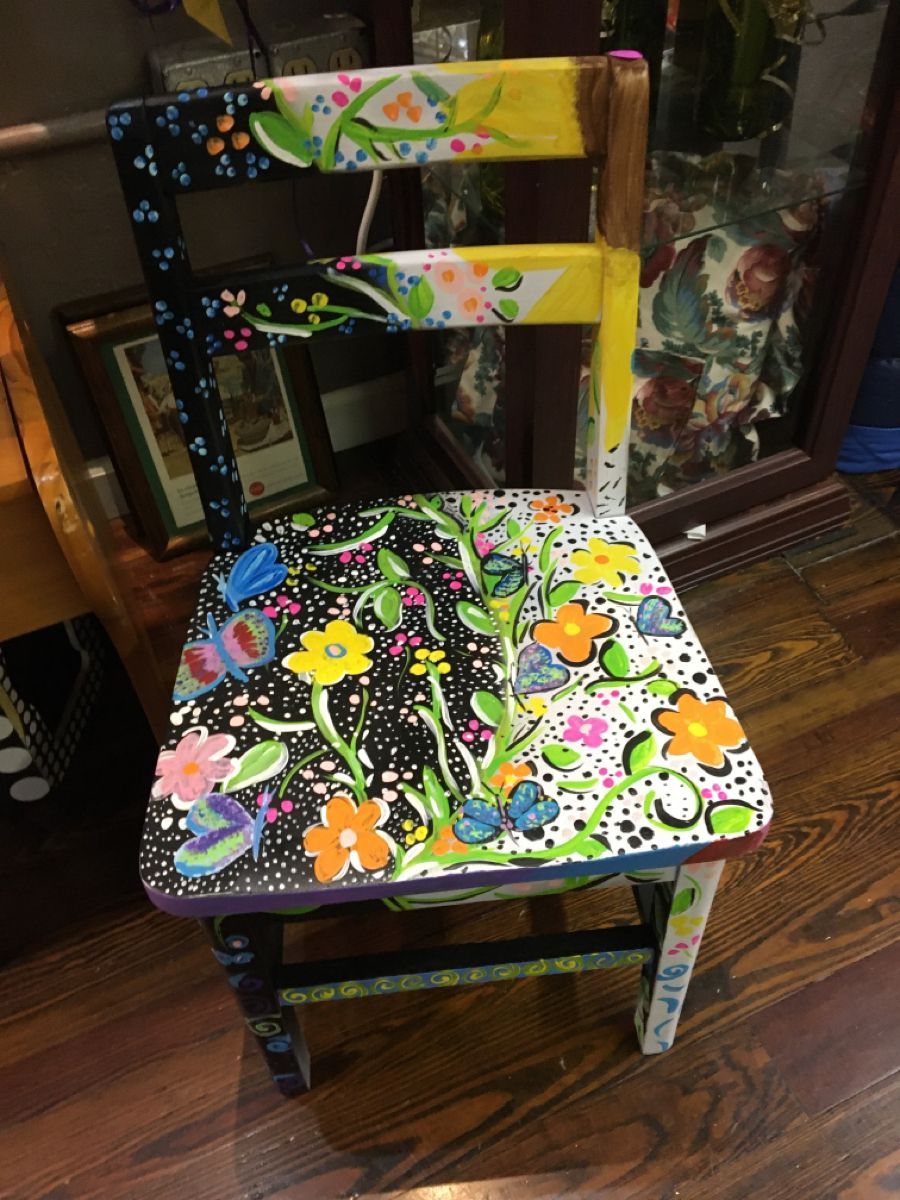 Hippie colorful Bohemian style circular garden pattern decorative armchair