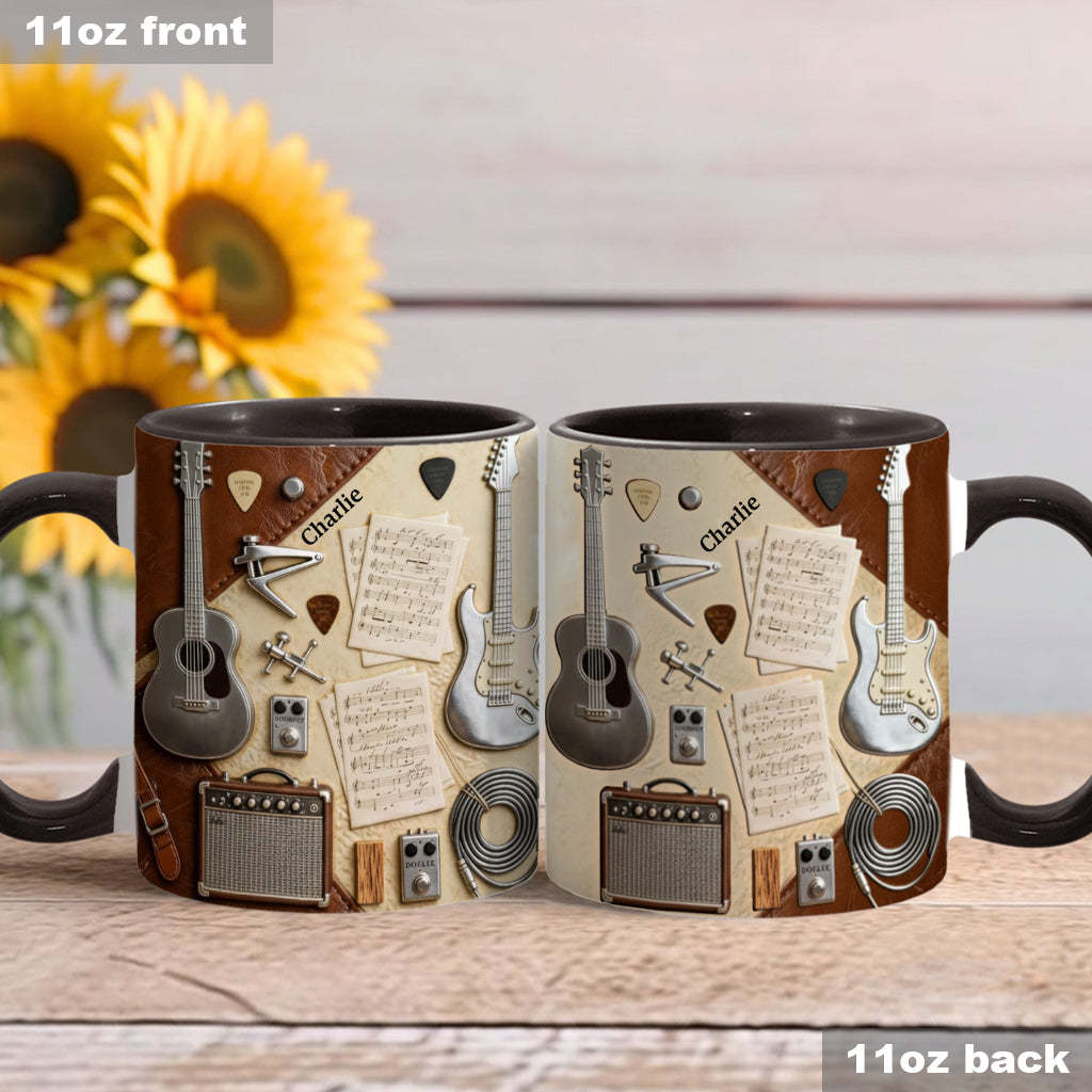 Musical Artistic Guitar Instruments Pattern Personalized Ceramic Coffee Mug
