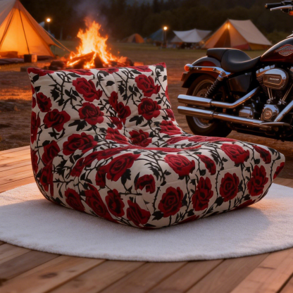Romantic Floral Print Ergonomic Outdoor Camping Leisure Floor Sofa