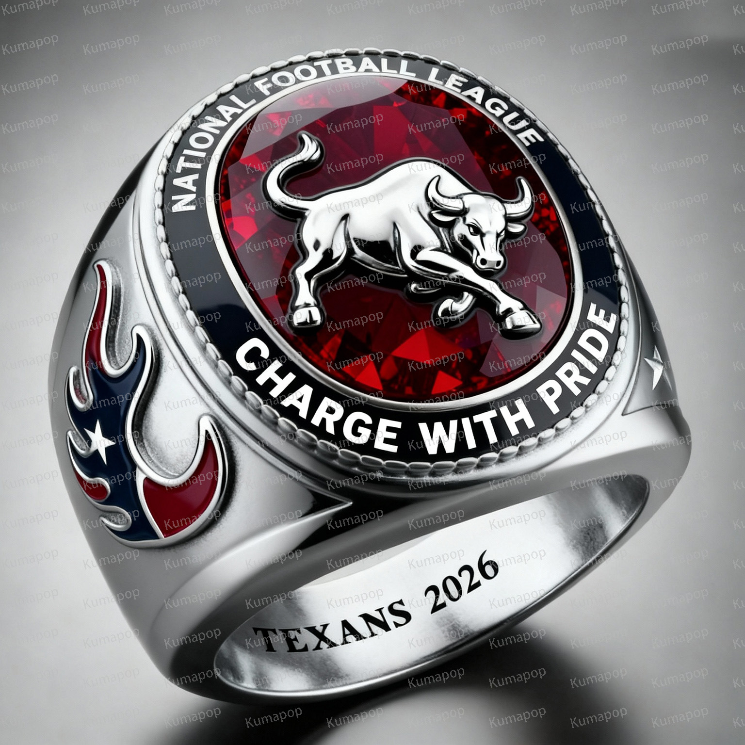HOU BULL-CHARGE Texans Exclusive Custom Luxury Ring